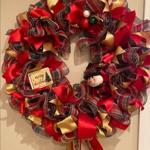 Happy Holidays Snowman Wreath